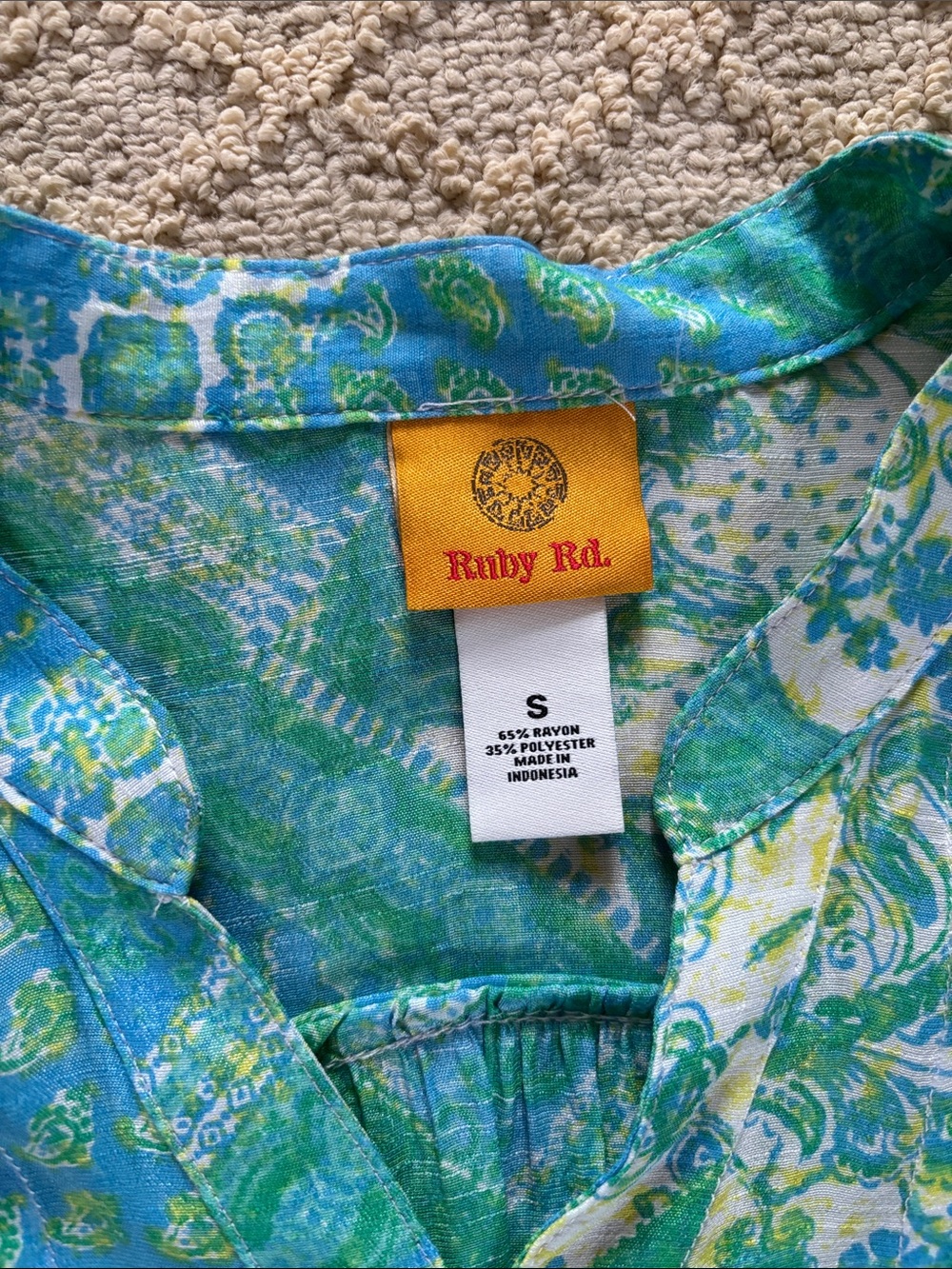 Ruby Rd Printed Button-Up Tunic Blouse - Picture 2 of 12